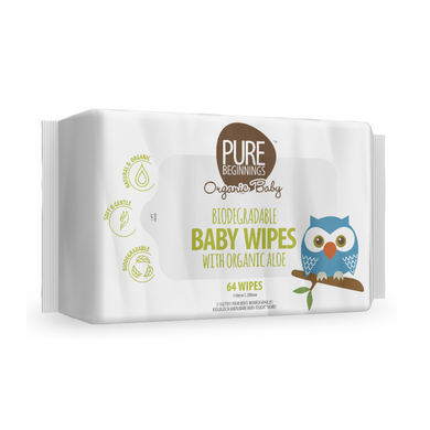 Pure Beginnings - Biodegradable Baby Wipes 64wipes