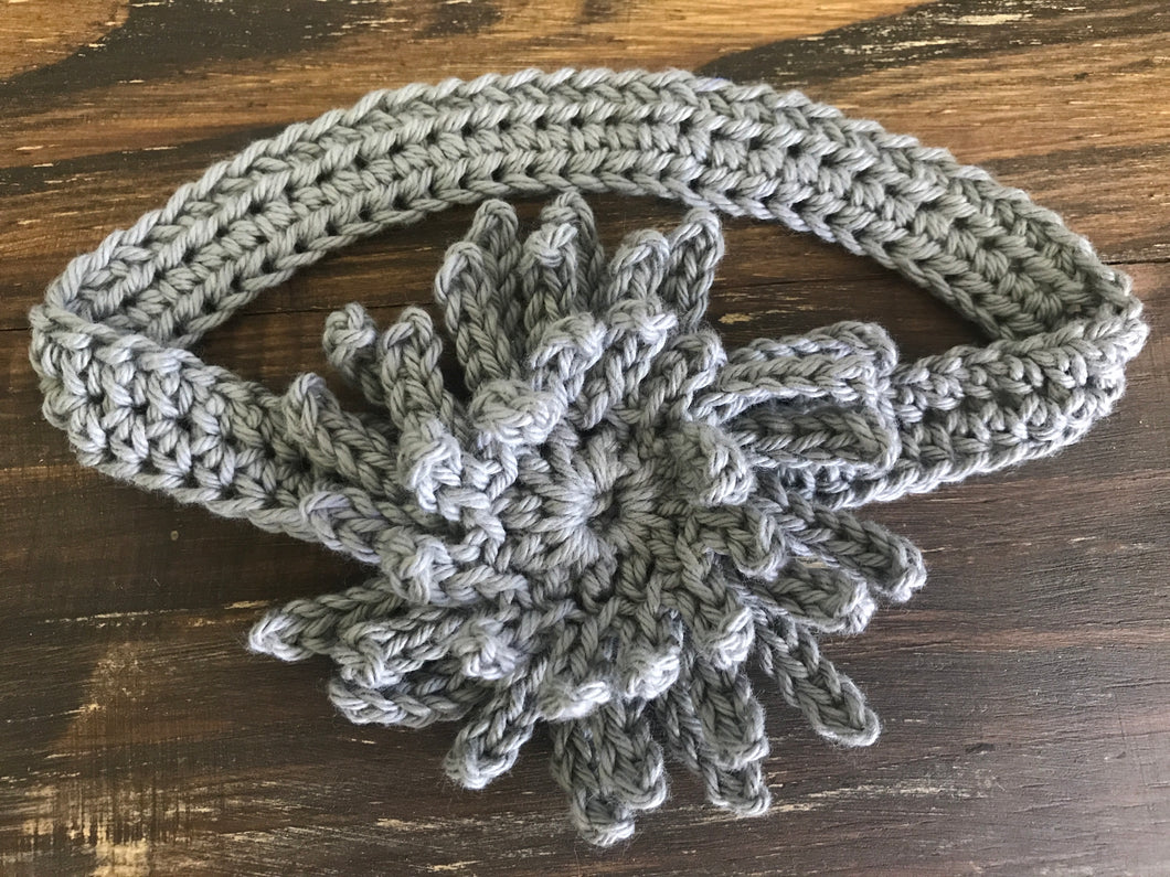 KoekSister Grey / White Flower Headband
