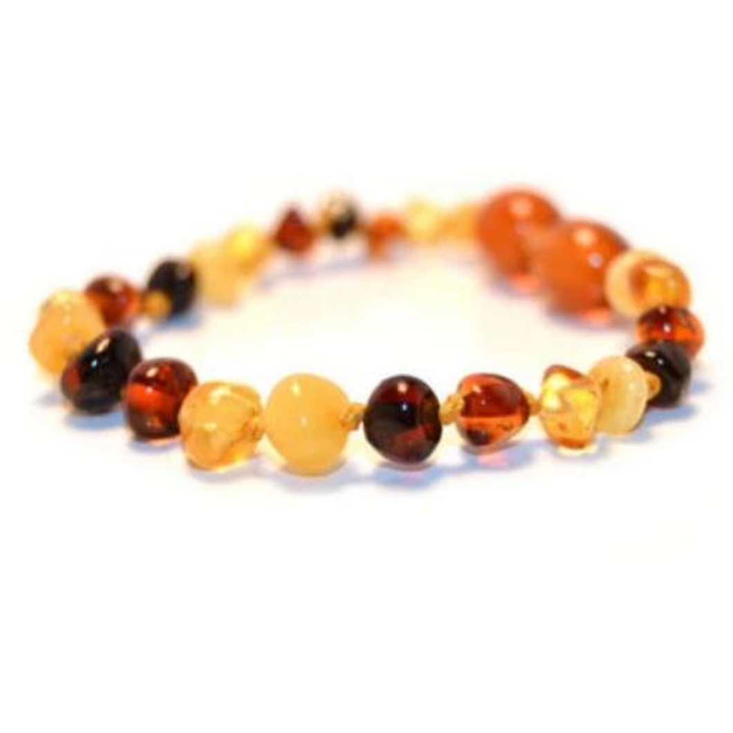 Baltic Amber Teething Anklet - Mixed Beads